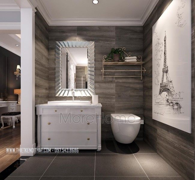 Thiết kế nội thất phòng vệ sinh biệt thự Nam Định